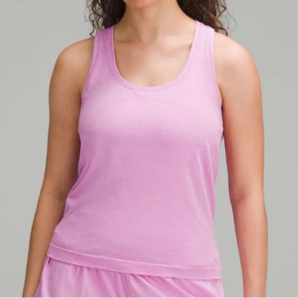 LULULEMON DAHLIA MAUVE SWIFTLY TANK *RACE LENGTH